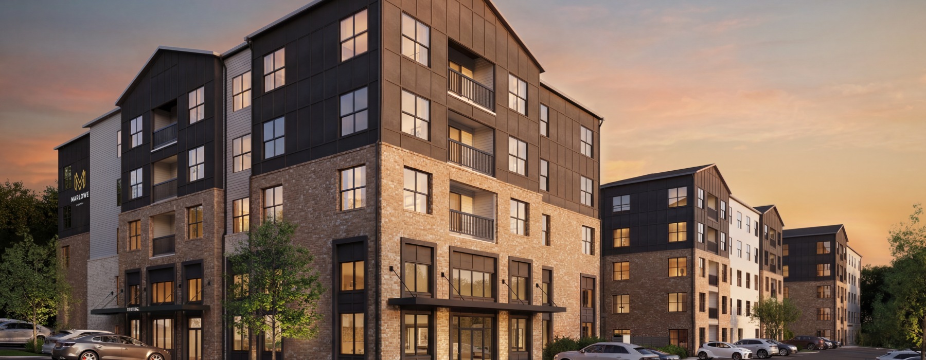 marlowe chamblee building exterior sunset windows facade balconies