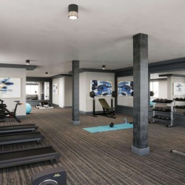 a gym with exercise equipment